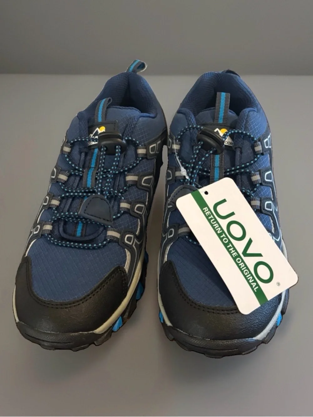 NWT UOVO Outdoor Kids Size 4 US Boys Shoes 36 UK Sneakers Blue No Tie Hiking